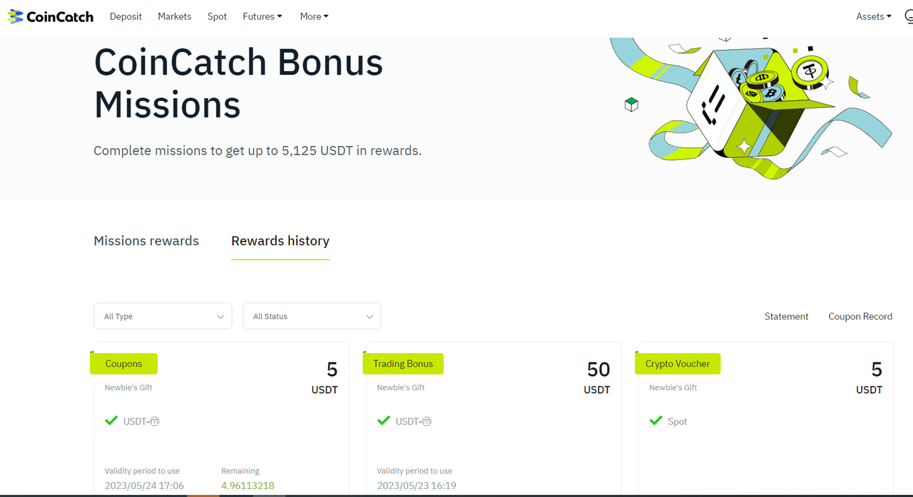 Как использовать торговый бонус на CoinCatch? image 2
